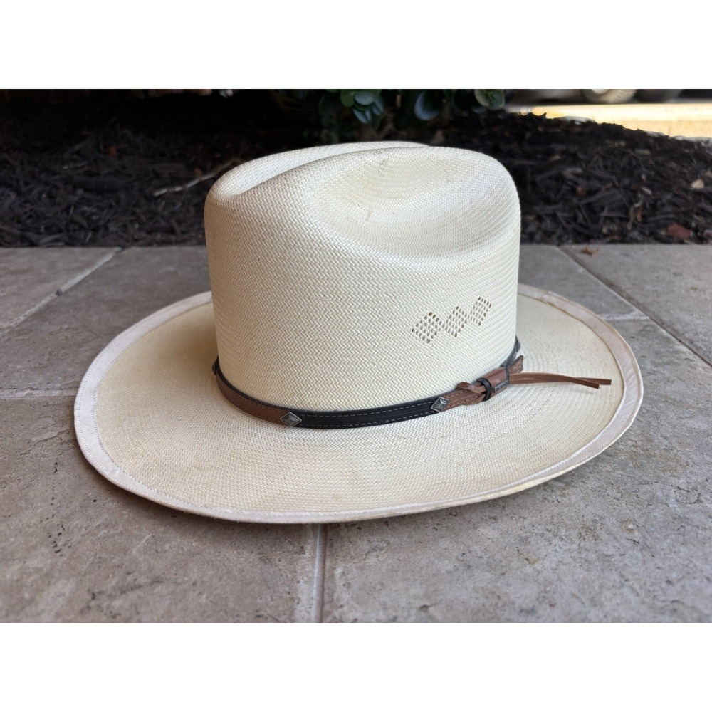 ⭐️Larry Mahan Dorado Collection Cowboy Straw 3.5 Brim Hat⭐️Color Ivory⭐️Size 7
